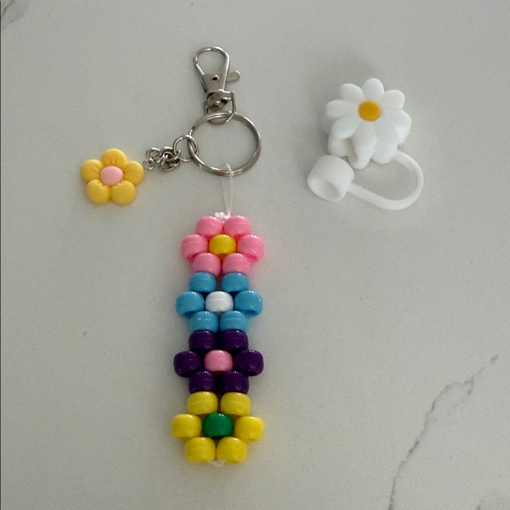Stanley Cup Straw Topper and Matching Tote charm or Keychain